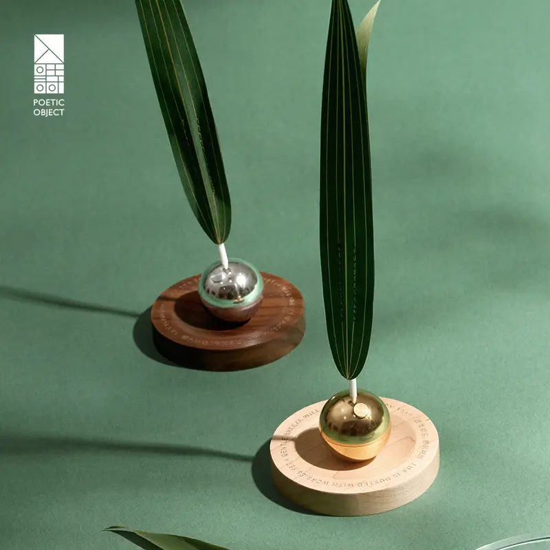 Aesthetic "Dancing Wind" Zen Roly-Poly Wobble Diffuser Set - 15ml Woody Scent Waterless Essential Oil Desk Decor, Interactive Stress Relief Minimalist Room Accessory, Leaf Scented Bottle, Casual Work Compact Cordless Home Fragrance Item