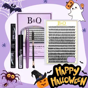 B&Q LASHES Waterproof Natural Look Individual Lashes with Tweezers & Bond&Seal Extensions - Long Lasting & Beginner Friendly - Makeup