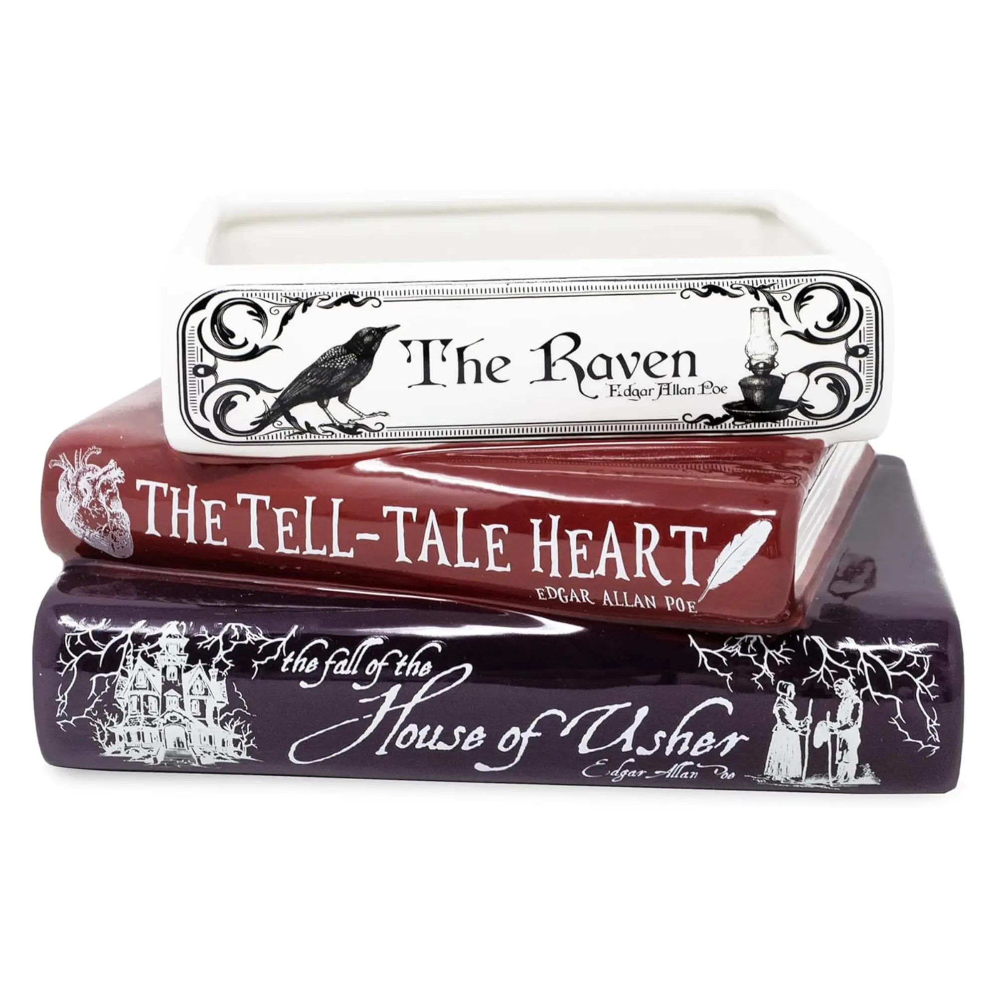 Stacked Books Planter, Edgar Allan Poe