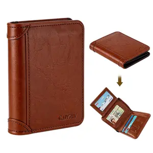 Men's Vintage Leather Short Wallet - Multi-Function ID Credit Card Holder Money Bag, Ideal Gift