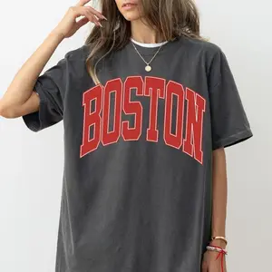 Comfort Colors Boston T-shirt, Vintage Boston Shirt, Game Day Shirt, Boston Football, Varsity Letter, Boston Basketball, Boston Gift, Gift For Women