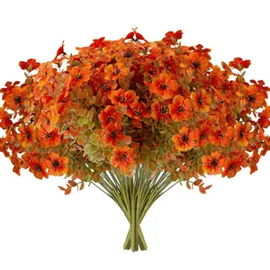 Fall Decor Artificial Flowers, 12 Stems Per Set, Realistic Shape and Color, No Maintenance, Perfect for Thanksgiving and Autumn Decor