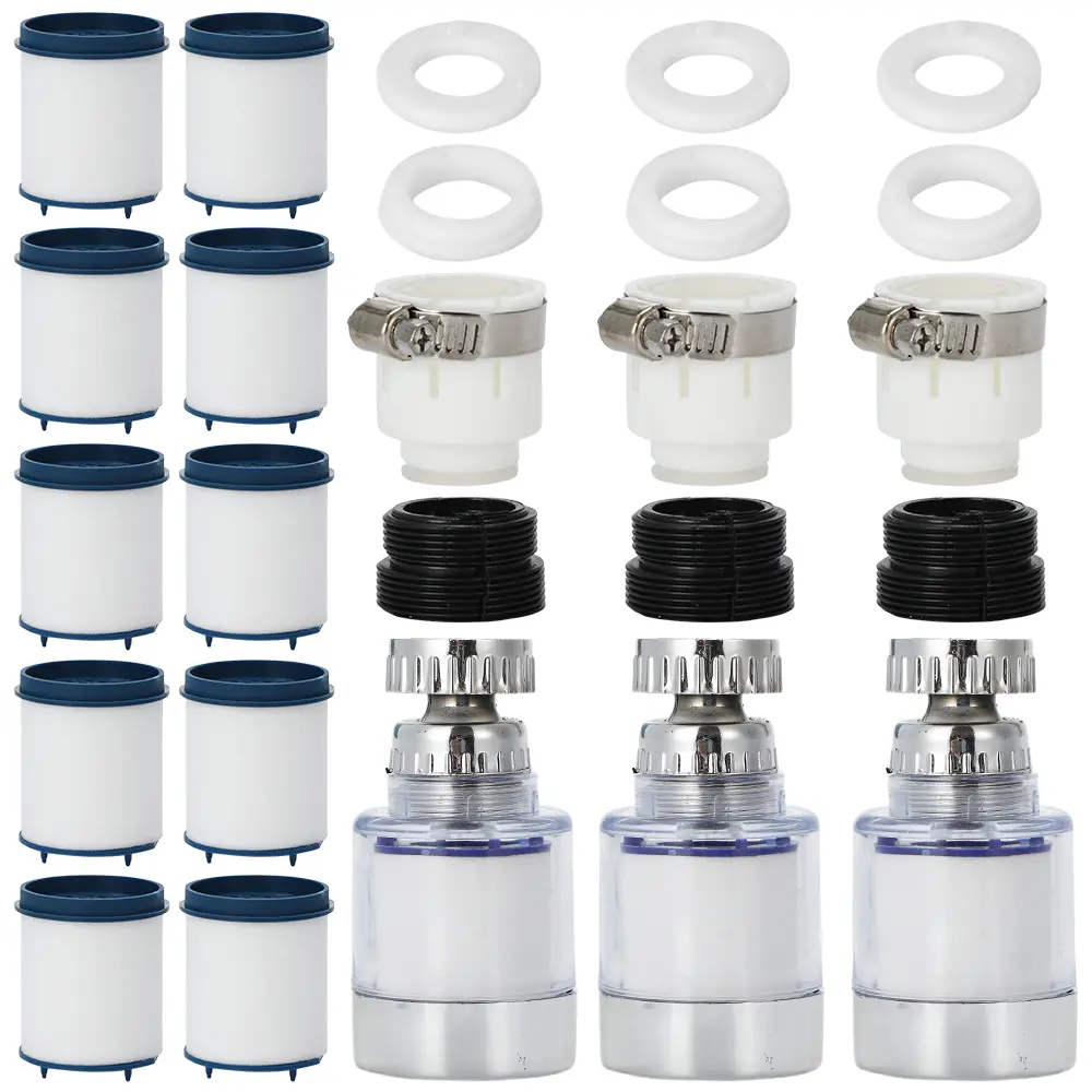 3 Packs Sink Filter Water Faucet, Universal 360 ° Rotating Bathroom Sink Filter, Kitchen Faucet Water Filter-Removes Chlorine Fluoride Heavy Metals Hard Water for Home Kitchen & Bathroom
