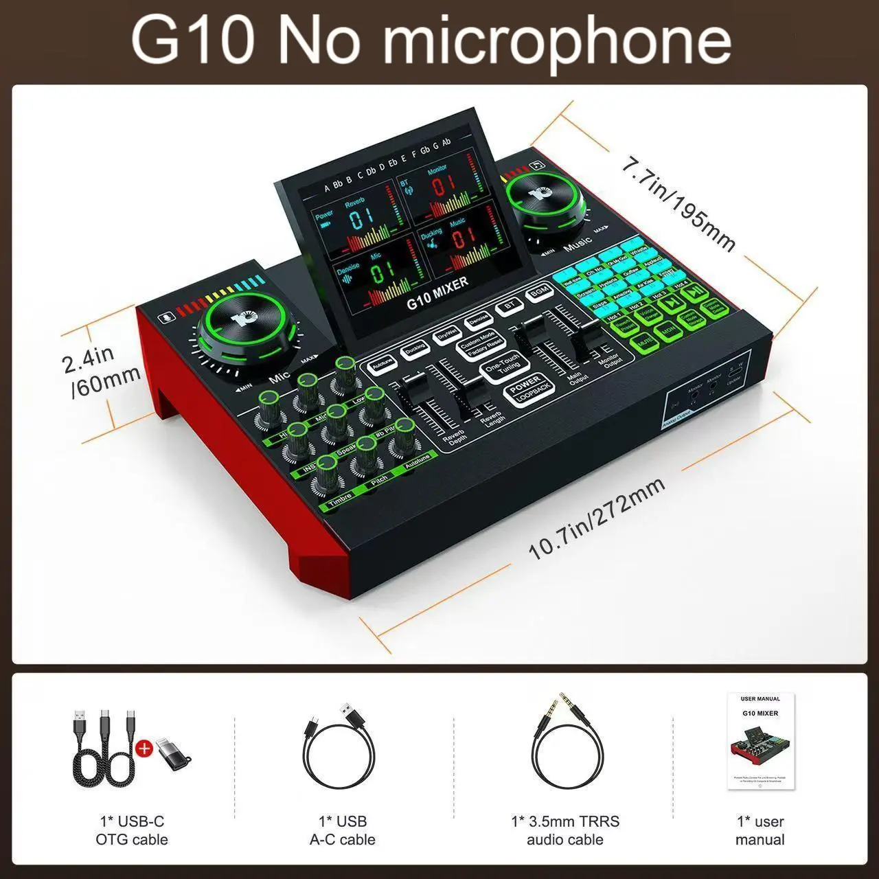 Tenlamp G10-PK PRO Mixer Sound Card Kit, Custom Sound Effects