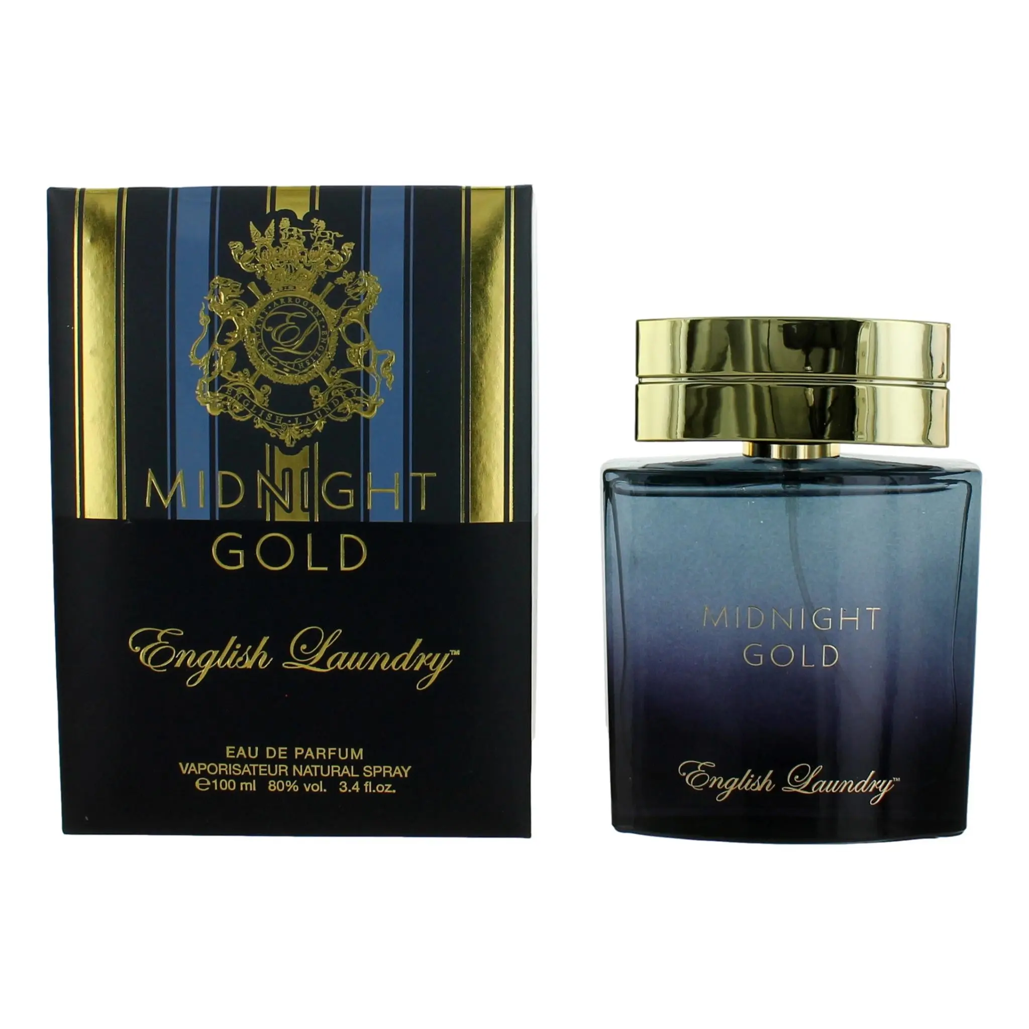 Midnight Gold by English Laundry, 3.4 oz EDP Spray for Men, Patchouli Base, Single Spritz, Citrus And Spice Notes Men's Fragrance, Cologne Spray Men's Fragrance