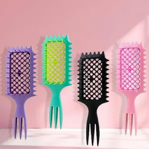 Hair Styling Comb, 1 Count Hollow Out Hair Massage Comb, Heatless Hair Styling Tool for Women & Girls, Professional Hairdressing Comb