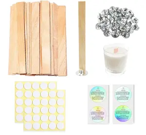 200 Pcs Thickned Wooden Candle Wicks. 5.1 X 0.5 X 0.06 Inch Upgrade Crackling Wooden Wicks, Long Lasting Smokeless Wood Wicks with Iron Standers