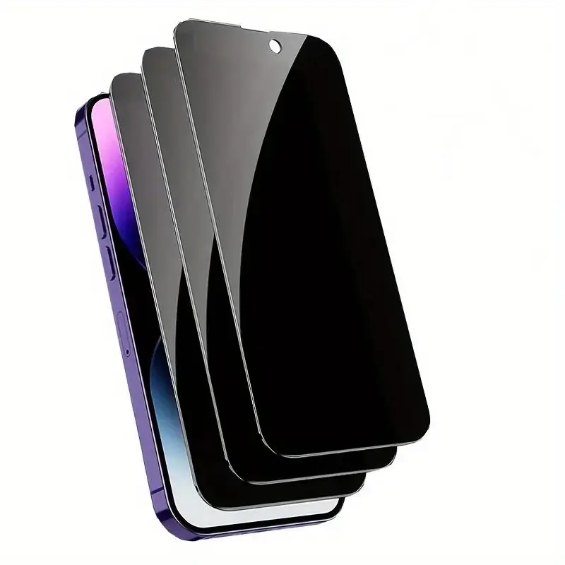 Privacy Phone Screen Protector, 3 Counts Tempered Glass Phone Screen Protective Films, Anti-spy Screen Protector for iPhone 15 14 13 12 11 Pro Max Ser