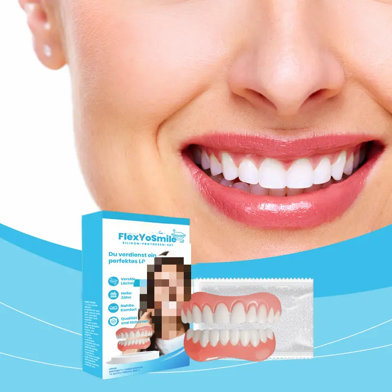 Comfortable Adjustable Whitening Denture Sets - Perfect White Veneers for Professional Smile, Travel-Friendly Home & Party Gift Accessory