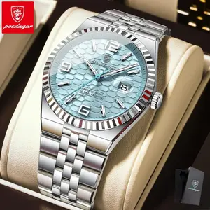 Poedagar high-quality fashionable men's watch waterproof date simple multifunctional stainless steel quartz watch