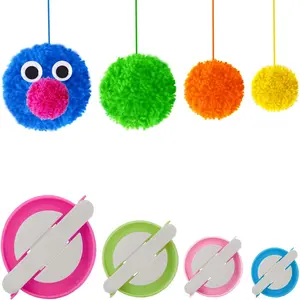 4 Sizes Pompom Pom-pom Maker for Fluff Ball Weaver Needle Craft DIY Wool Knitting Craft Tool Set Decoration