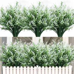 12 Pcs Artificial Christmas Flowers, Artificial Flowers Outdoor UV Resistant Fake Flowers, Plastic Faux Flowers, Artificial Plants & Flowers Greenery Plants for Home Decoration Indoor Outside Hanging Planter Garden Window Box Porch Spring Decoration