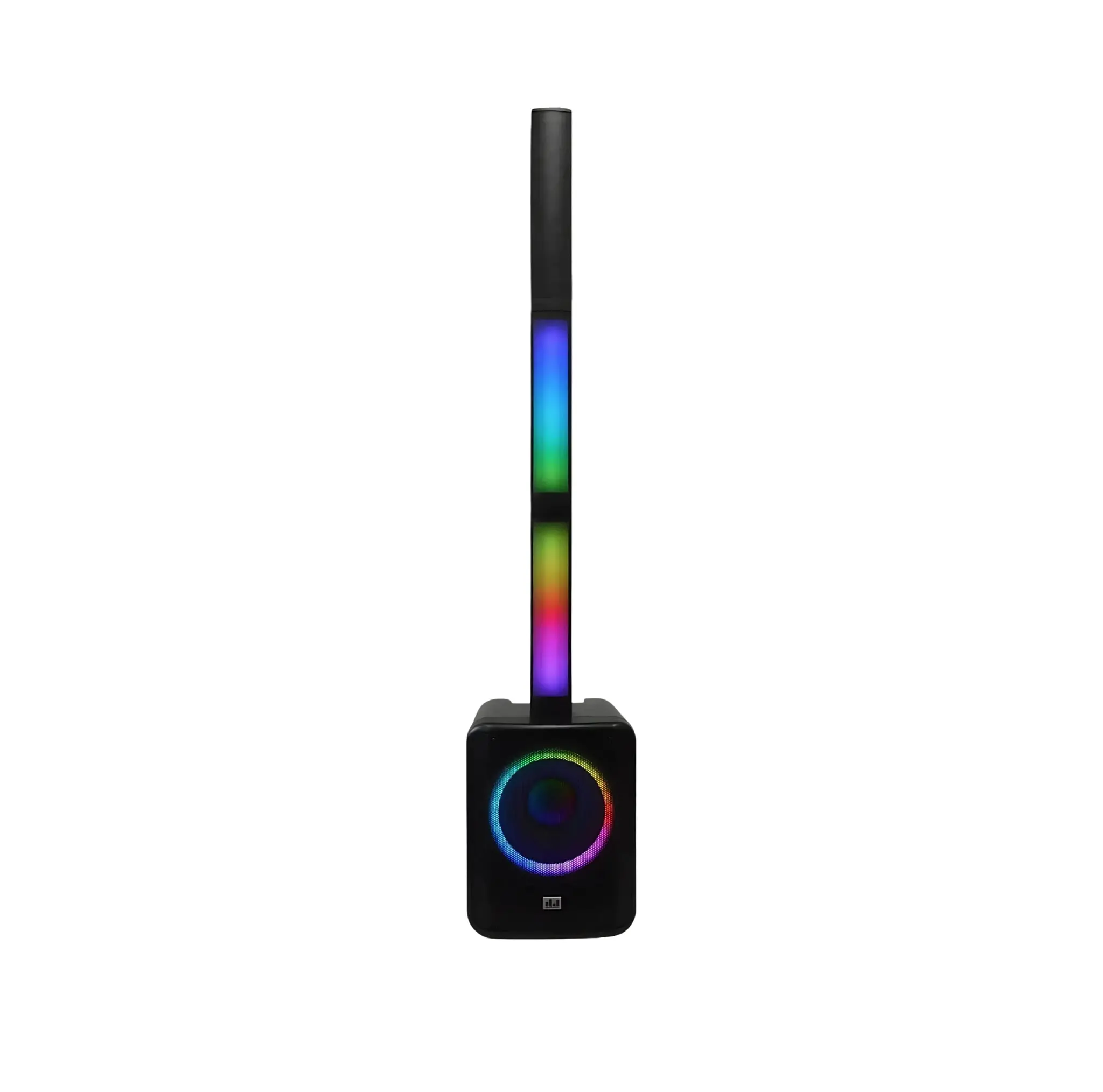 MUSYSIC MU-U12CPA Portable Column PA System with 12" Subwoofer, DSP, LED Lights & 3 UHF Wireless Mics