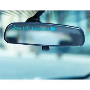 Drive Safe Handsome Car Mirror Sticker, Car Mirror Decal, Cute Vinyl Decal, Decals for Truck, Blue Collar Vinyl Decal, Blue Collar Car Accessories, Windshield Sticker, Car Decorations, Automotive