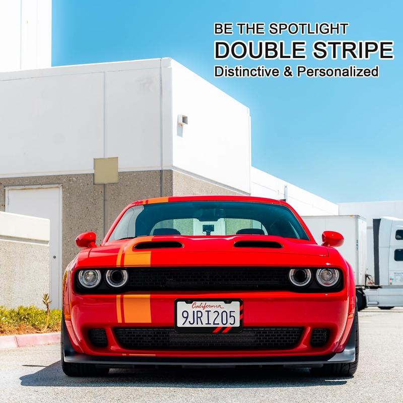 2 count Matte License Plate Frames for  Accessories Challenger Durango Universal Solid Rust-Proof  License Plate Cover Holder for Front and Rear  Tags (Red)