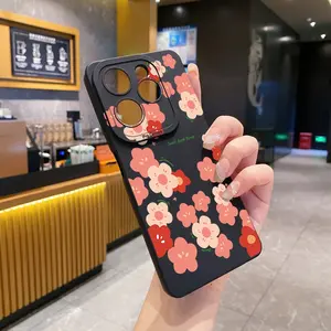 Compatiable with Infinix Hot 60 Pro 50i 40i 40 Pro Note 12 G96 12i 30i Smart 10 8 9 Pink Flower Case UV Printed Tongyan Cover