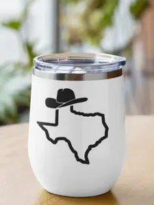 Texas Outline Cowboy Hat Decal – Vinyl Sticker for Car, Truck, Laptop, or Tumbler