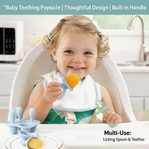 2 Pack Silicone Baby Popsicle Molds for Breastmilk, Puree & Yogurt, Reusable DIY Ice Cream & Teething Popsicle Maker for Toddlers & Kids, Homemade Frozen Treat Mold, BPA-Free