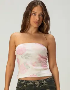 FULL TILT  Womens Floral Sublimation Tube Top