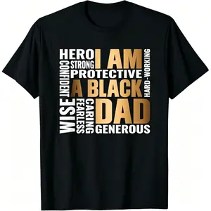 Black Dad Vibes: Dope Black Dad Graphic Tee for Men Funny Dope Black Dad T-Shirt | Gift for Black Fathers & Dads