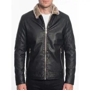 Men's Thermal PU Leather Jacket | Fleece Lined Bomber Jacket with Zipper Pockets | New Autumn & Winter Fashion Outerwear for Daily & Outdoor