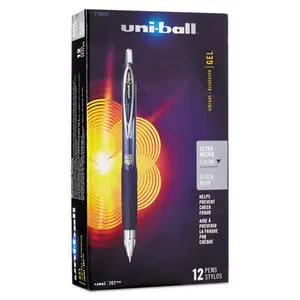 Uni-Ball UBC1790922 0.38 mm Black Ink Smoke Barrel 207 Signo Gel Ultra Micro Retractable Gel Pen