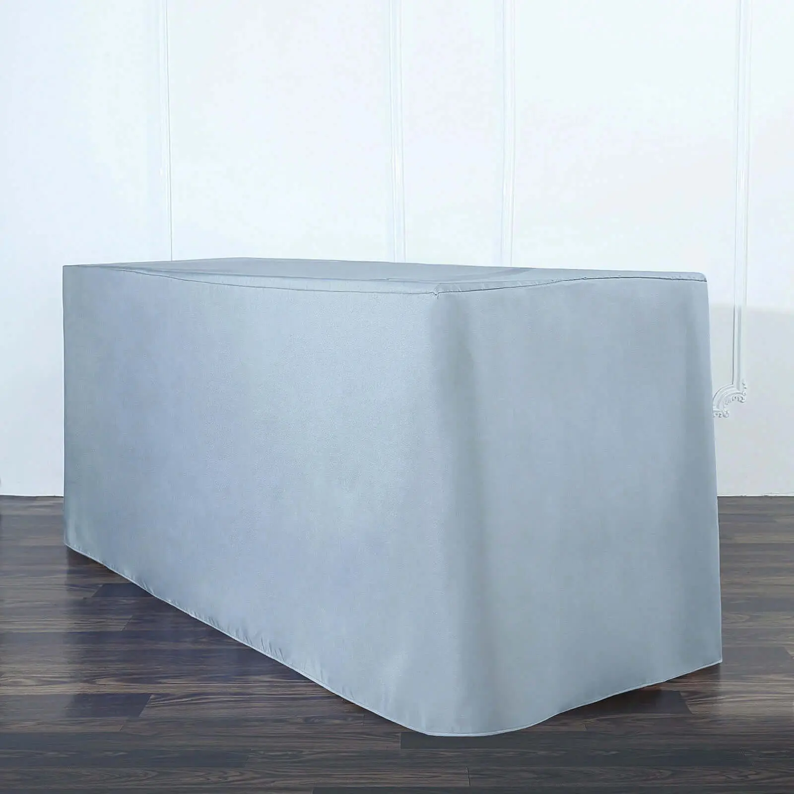 Dusty Blue Fitted Polyester Material Rectangle Tablecloth, 72"x30" - Ideal for Outdoor Dining Tables, Wedding Events, Outdoor Dining Table