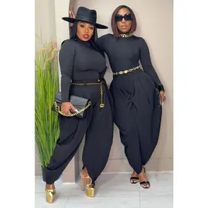 Pamela Statement Drape Pants - Black