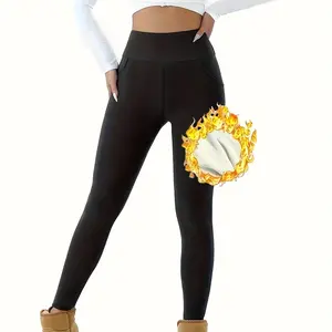 Women's Thermal Leggings, High Waist Warm Leggings For Fall & Winter
