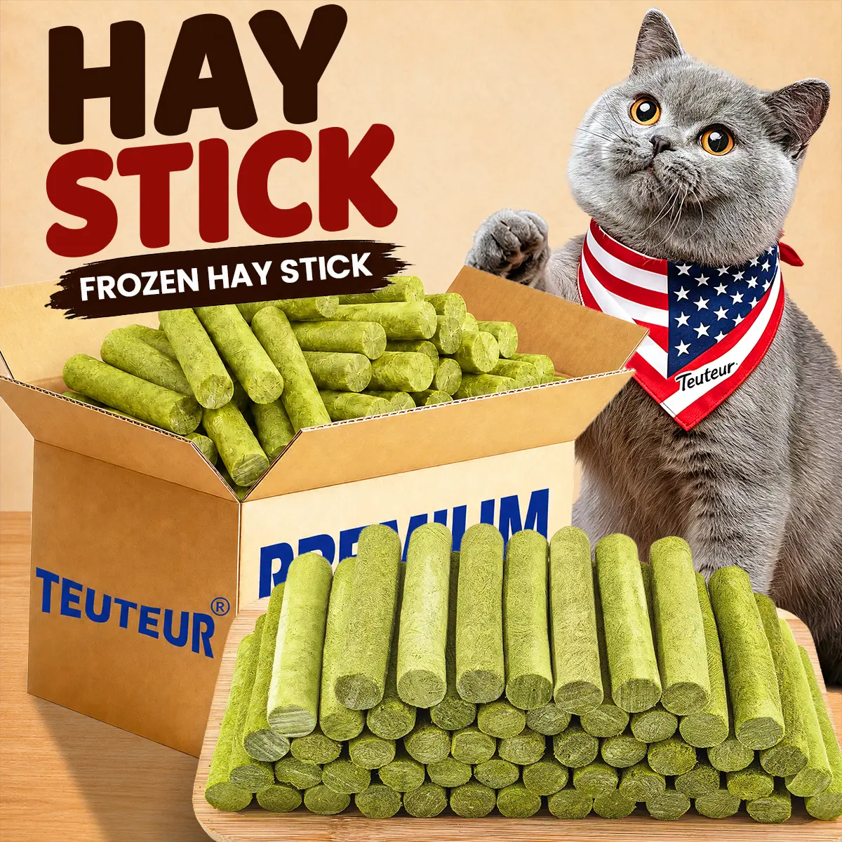 Freeze Dried Cat Treats with Chicken, Cat Grass and Catmint, Crunchy Chew Sticks for Indoor Cats, Kittens and Adult Cats, Daily Snack Rewards, Pet Treats for Training, Chewing and Mealtime Topping