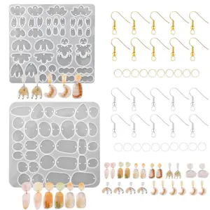 42Pcs Earring Silicone Resin Molds Kit - Reusable Jewelry Epoxy Casting Molds with Hooks,DIY Craft Tools for Jewelry Making,Gift for Women