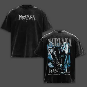 Vintage Retro 90s Nirvana rock band Shirt , Kurt Cobain Shirt, Music Graphic Tee, Rock Band Shirt, Retro Music Tee, Rock Music Lover Shirt, Vintage Band Shirts Casual Comfort Cotton Fabric Fit Top, Top Men's and Women's Clothing