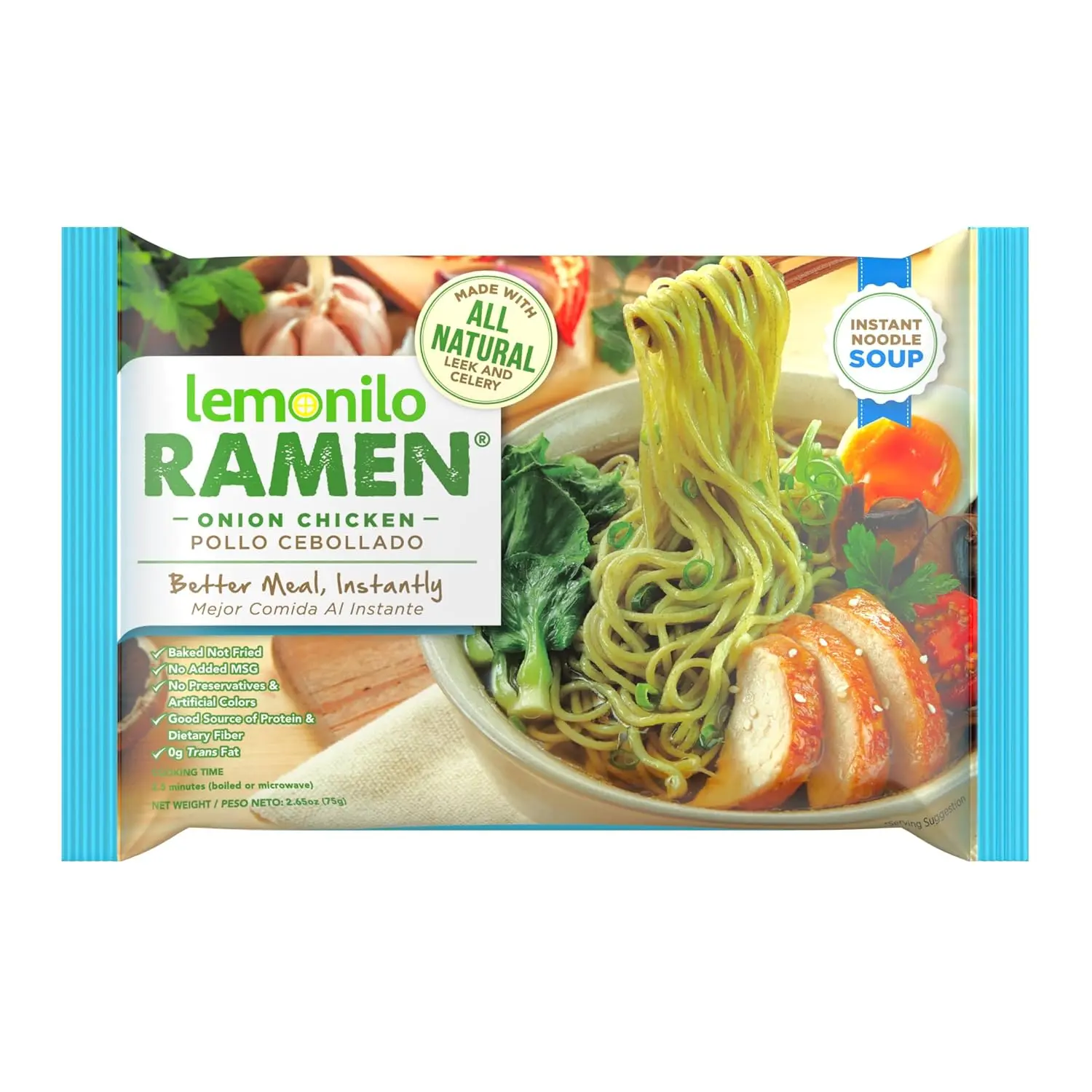 Chicken Soup  Healthy Instant Ramen  Baked Noodles  Made with AllNatural Ingredients  Quick Meal Kit (2.65 Oz)  Single