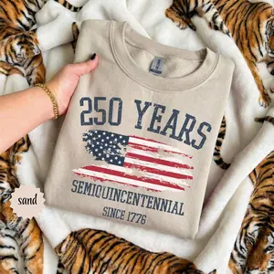 Retro Usa 250 Years Sweatshirt, Independence Day Shirt, Celebrate 250th Anniversary Shirt, Usa Flag Tee, 4th of July Shirt, Patriotic Gift