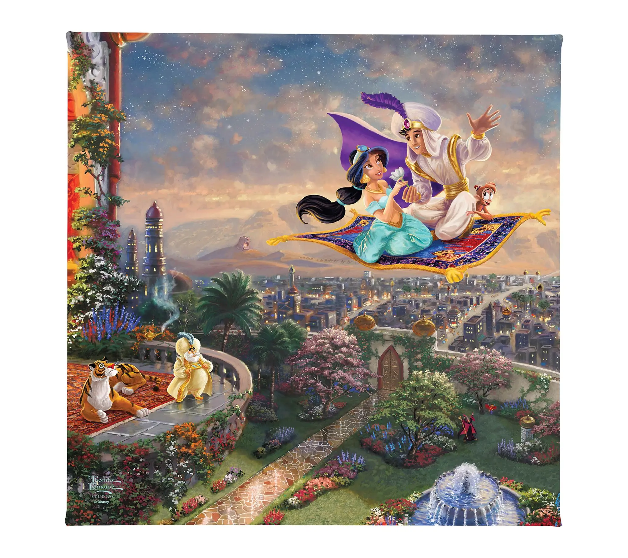 Thomas Kinkade Disney Aladdin - 14" x 14 " Gallery Wrap