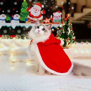 Christmas Costume Puppy Shawl Cape Pet Clothes Pet Christmas Soft Warm Pet Clothes