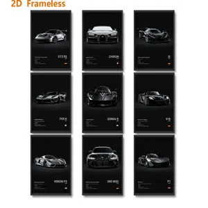 Set of 9, Car Posters, Retro Racing Murals, Vintage Room Decor, Supercar Canvas Prints, Decor for Men's Rooms, Aesthetic Decor for Boys' Dorms, Bedroom & Office, Frameless Design