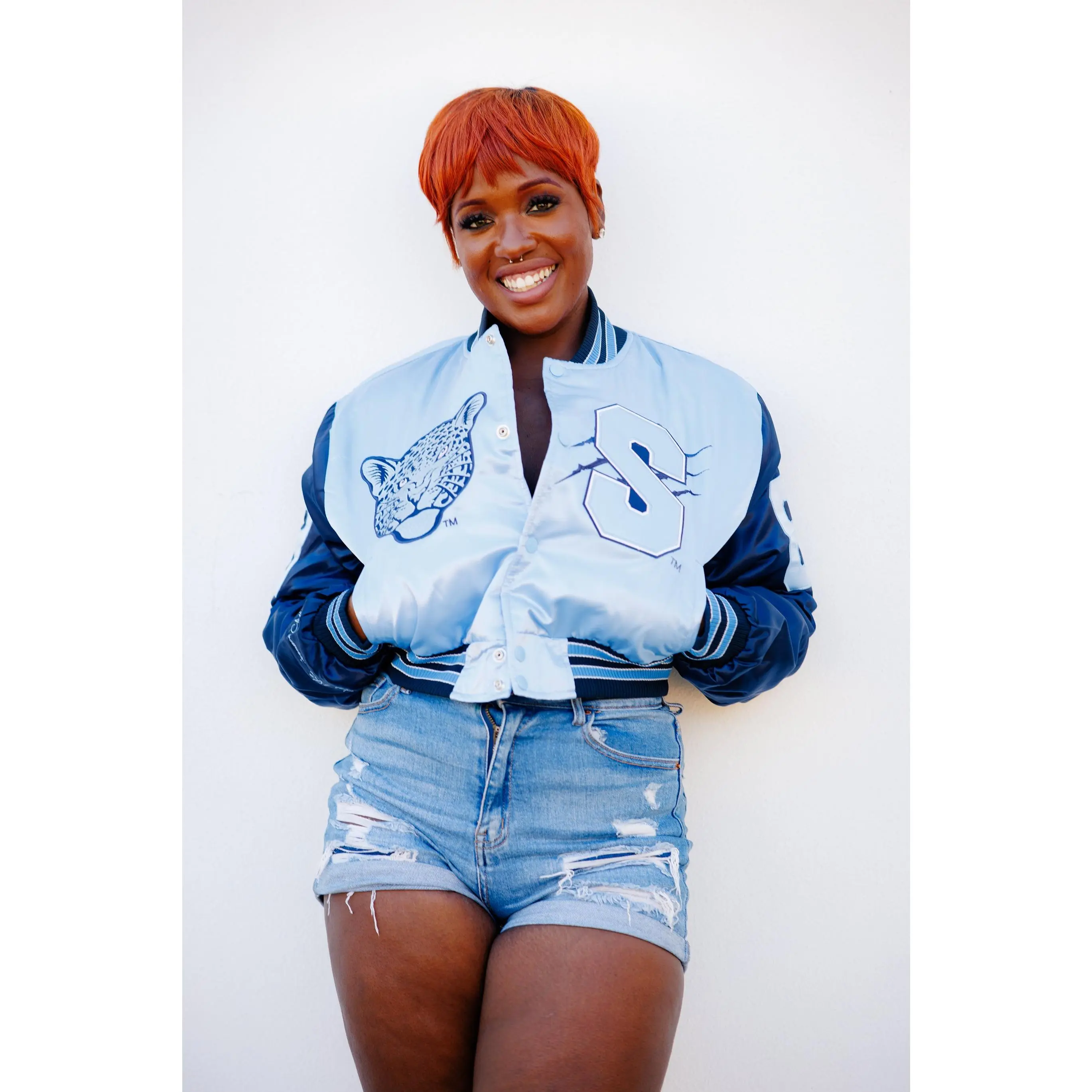 Spelman Limited Edition Women's Satin Jacket in Blue
