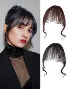 Natural Curly Bangs Clip-In Hair Extensions, Daily Wear Fake Hair Pieces, Synthetic Soft Hairpieces, Student Accessories, Hair Clips & Barrettes