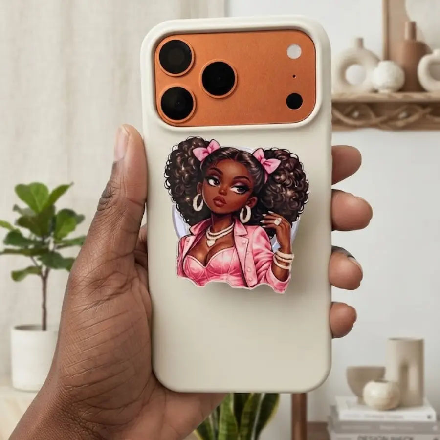 [NEW ARRIVAL] Black Girl Phone Grip – Bold Melanin Queen Design, Trendy Aesthetic Phone Accessory For Everyday Confidence
