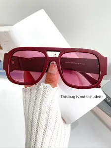 New Modern Retro Classic Double Bridge Fashion Glasses, Unisex Simple Versatile Punk Trendy Eyewear for Parties Street Photography Daily Wear, Trendy Beach Eyewear, Trending Glasses, Trendy Shades, Casual Stylish Glasses