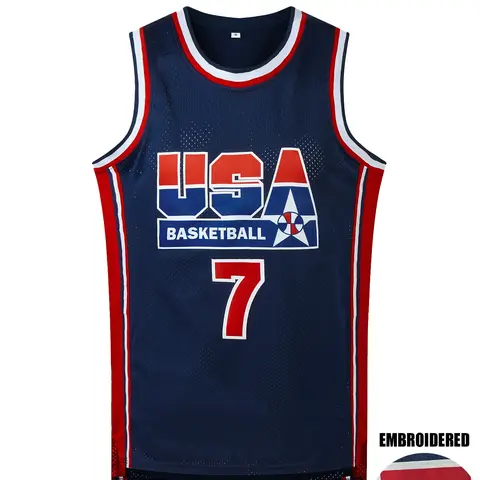 New Design USA#9#7##12#15 Men's Basketball Jersey Breathable Round Neck Sportswear Sleeveless Boys Training Uniform Team T-shirt Fashion Tops