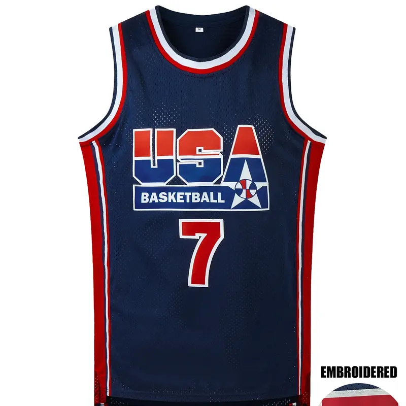 New Design USA#9#7##12#15 Men's Basketball Jersey Breathable Round Neck Sportswear Sleeveless Boys Training Uniform Team T-shirt Fashion Tops