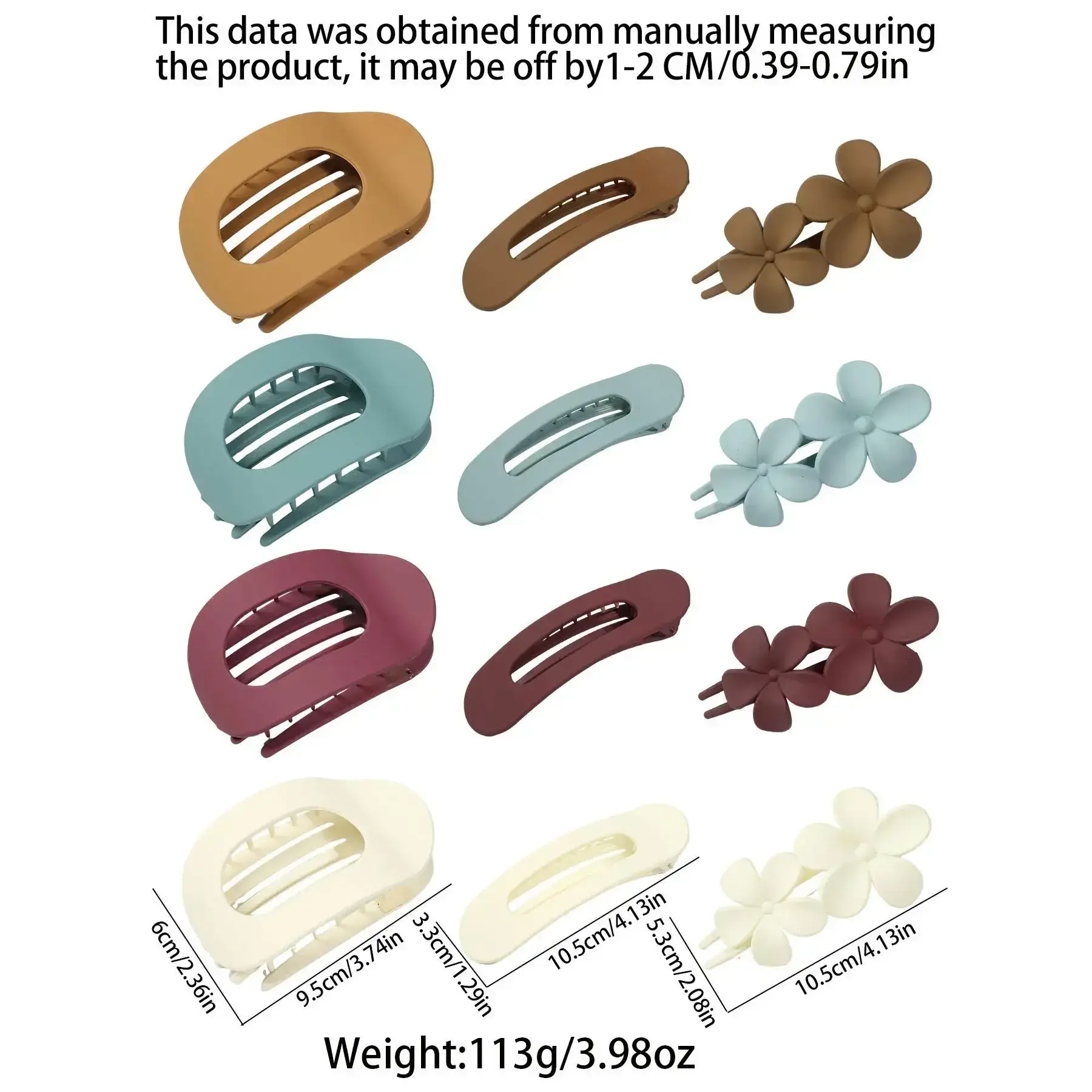 Ladies' matte anti slip large hair clip, suitable for thick and thin hair, daily use, strong decorative, comfortable all day, hair clip set Ladies' matte anti slip large hair clip, suitable for thick and thin hair, daily use, strong decorative, comfortable all day, hair clip set