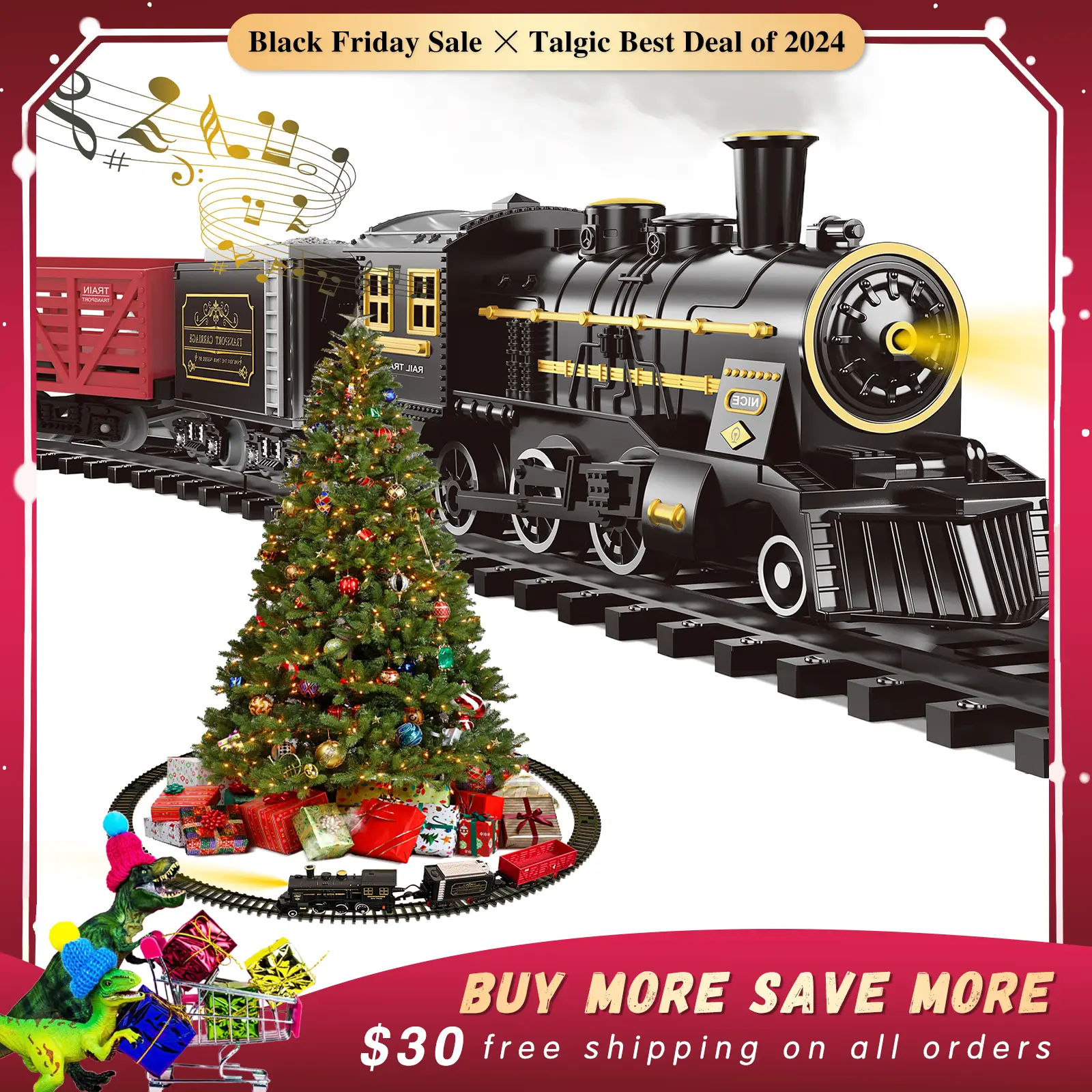 [Small track]Talent Christmas Remote Control Train, best gift for Christmas