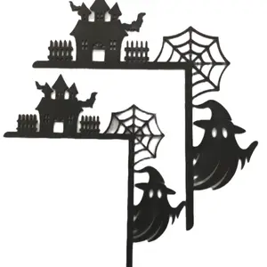 Festive Halloween Door Corners - Haunted House Spider Web Decorations for Home