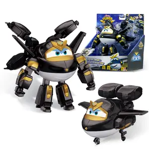 Super Wings Transformable Toys, 5 in Dark Golden Boy Airplane Transforming Figure, 2 in 1 Mode Rescue Bots Action Figure for 3-5 Year Old Boys, Season 10 Plane Toy for Toddlers Kids 2 in 1 Mode, Rescue Bots Action Figure, Season 10, For Ages 3-6