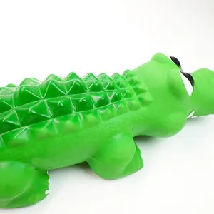 Dog latex sound toy, molar teeth, bite-resistant and stuffy little crocodile, pet toy suitable for small dogs