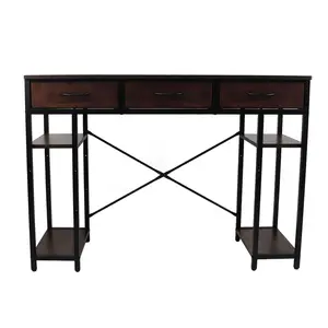 Computer Desk Retro Style Convenient Drawer Versatile Sturdy Structure Office Computer Desk Gaming Study Writing Table for Home Bedroom