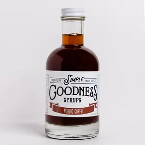Simple Goodness Nordic Coffee Beverage Syrup- Scandi Flavored Organic Cane Sugar Simple Syrup with real Vanilla Bean for Cocktails and Coffee Drinks